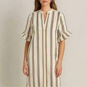 WHISTLES UK Striped Linen Tunic Dress NWOT